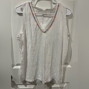 Ann Taylor LOFT White Tank Top Size Large